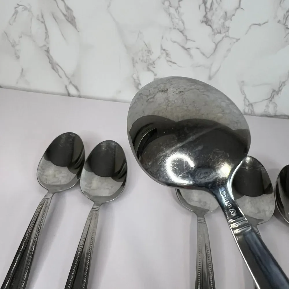 Set of 6 Pfaltzgraff Miranda Glossy Soup Spoons – 8